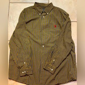 US Polo Assn. mustard and blue nice shirt! Size XLT In amazing condition